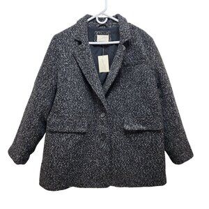 Universal Thread Womens Size XXL Black & White Tweed Coat With Pockets